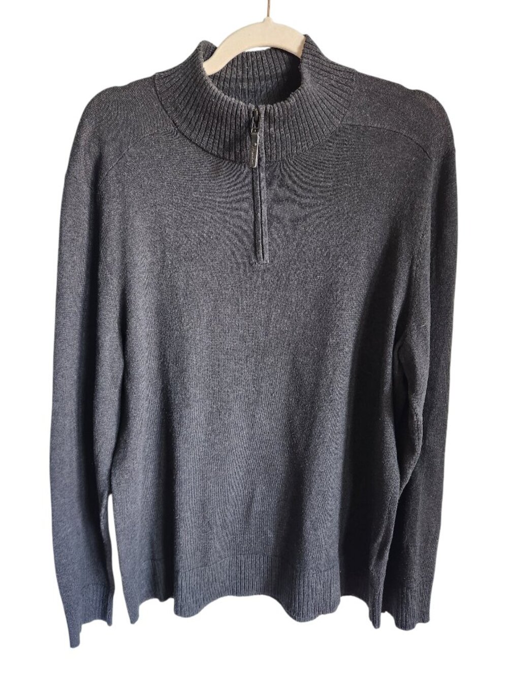 Smartwool Sweater Men's Large Gray Grey Sparwood Half Zip Pullover Merino Blend